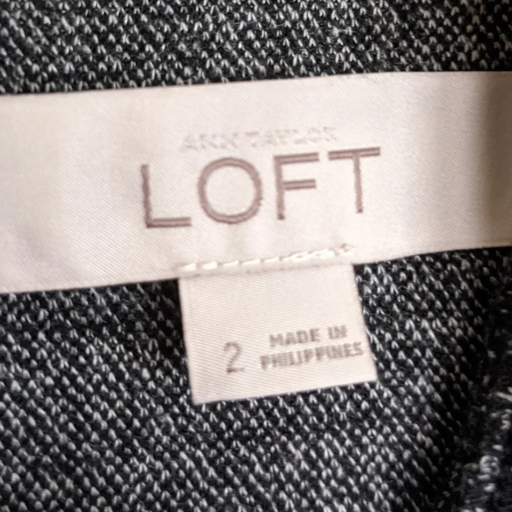 Loft Sheath Dress Black Ponte Knit Patterned Sleeveless - Picture 8 of 17